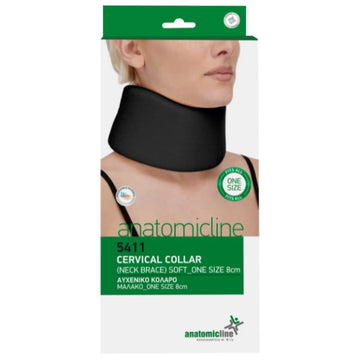 Anatomicline Αυχενικό Κολάρο Μαλακό Μαύρο 8cm συσκευασία